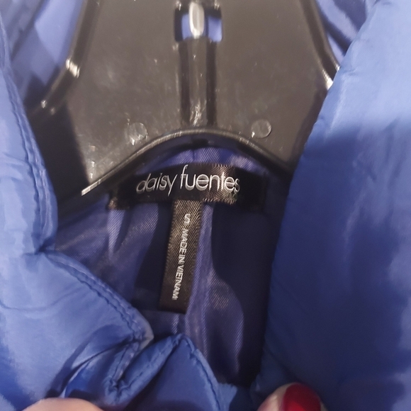 𝅺daisy Fuentes Royal Blue Puffer Snap Vest sz S - Picture 4 of 10